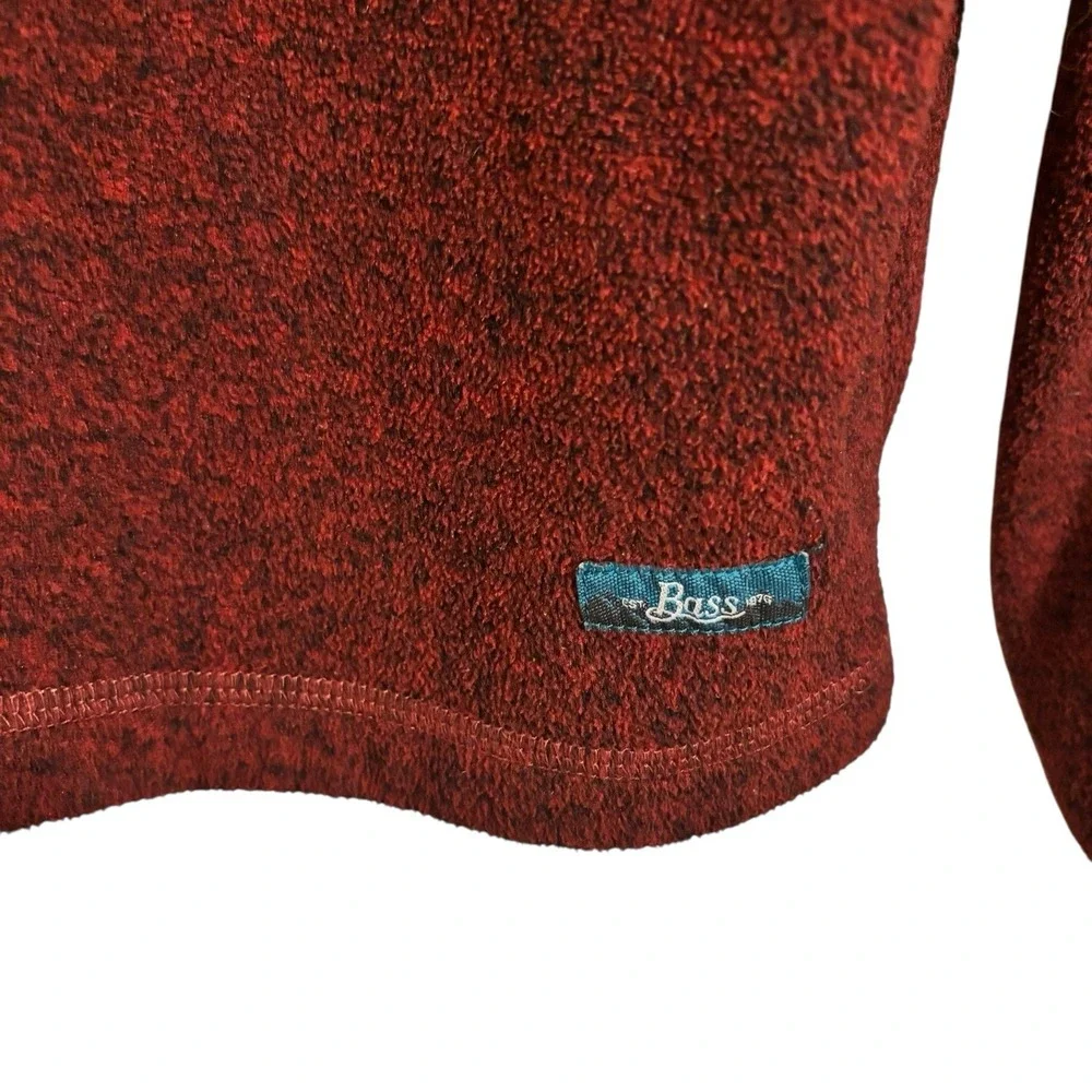 G.H.Bass Explorer Pullover 1/4 Zip ‎ Fleece Wine Heather Mens M Medium